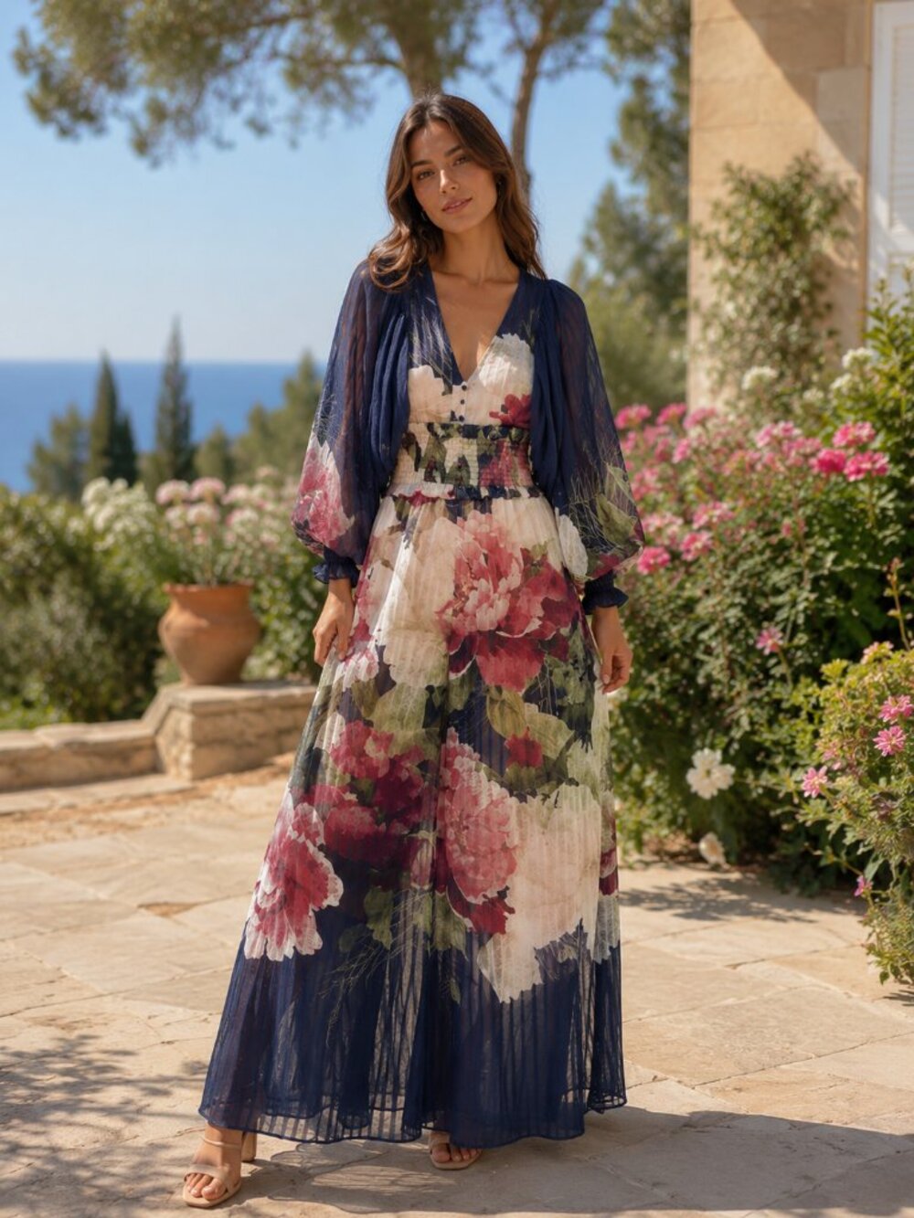 Elliatt Atonal Navy Floral Multi Jumpsuit Size Small NWT